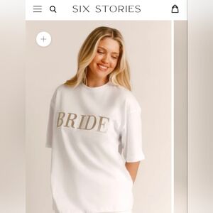 Six Stories Small White 'Bride' T-Shirt